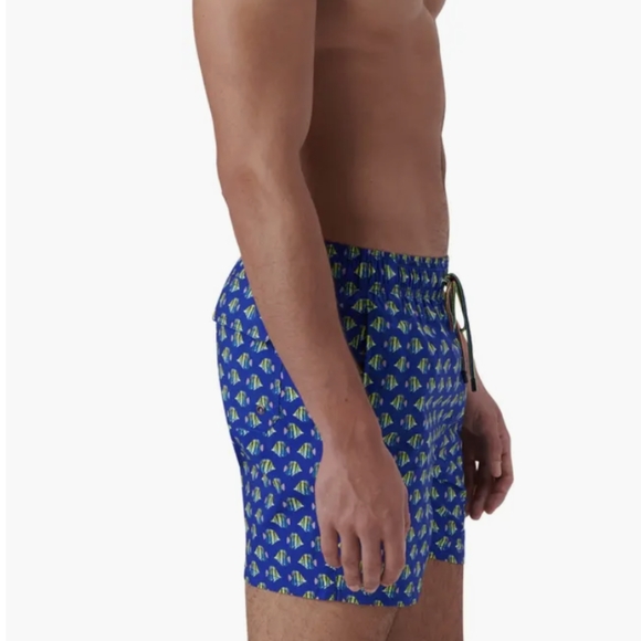 Bugatchi Archer Fish Print Swim Trunks - Picture 3 of 14